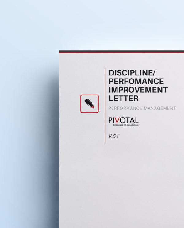 Discipline/Performance Improvement Letter