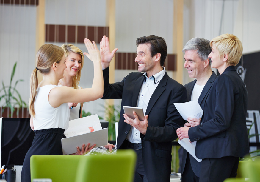 young business people feeling motivated